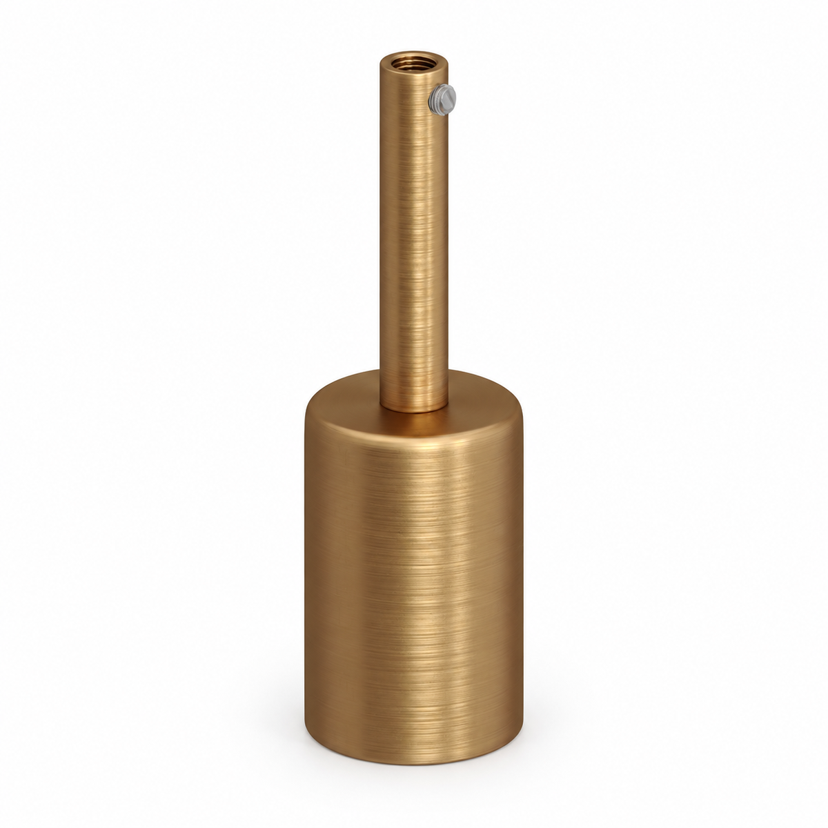 Kit portalampada E27 cilindrico in metallo — serracavo da 7 cm — finitura bronzo satinato — vista 1