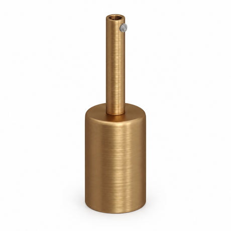 Kit portalampada E27 cilindrico in metallo — serracavo da 7 cm — finitura bronzo satinato — vista 1