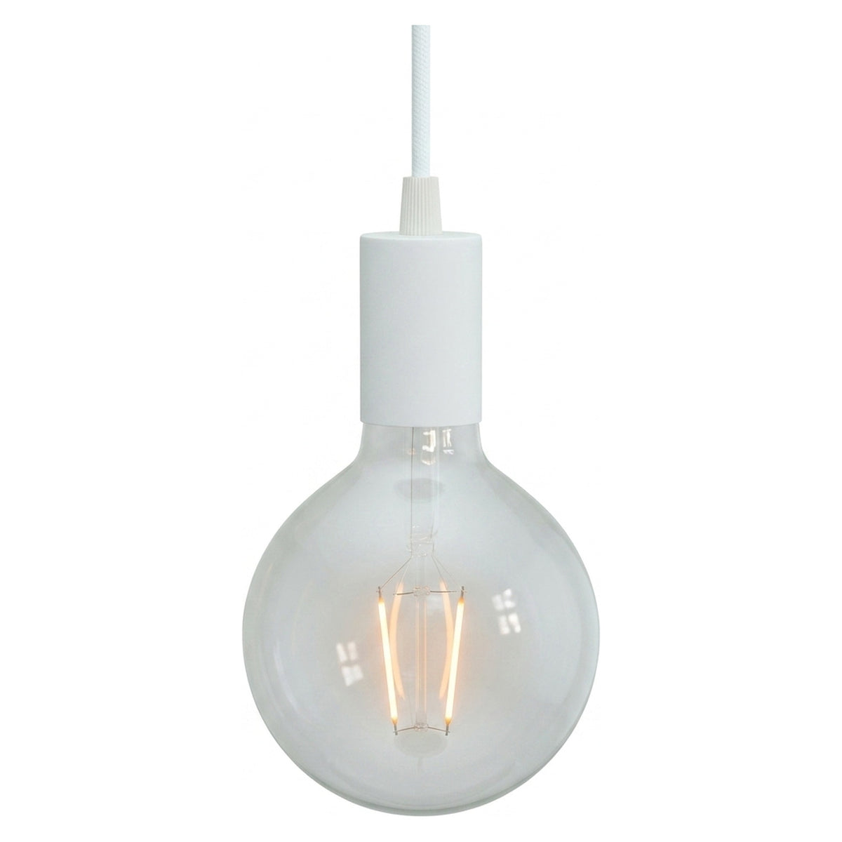 Portalampada E27 cilindrico in metallo — Conico in plastica / Bianco opaco