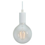Portalampada E27 cilindrico in metallo — Conico in plastica / Bianco opaco