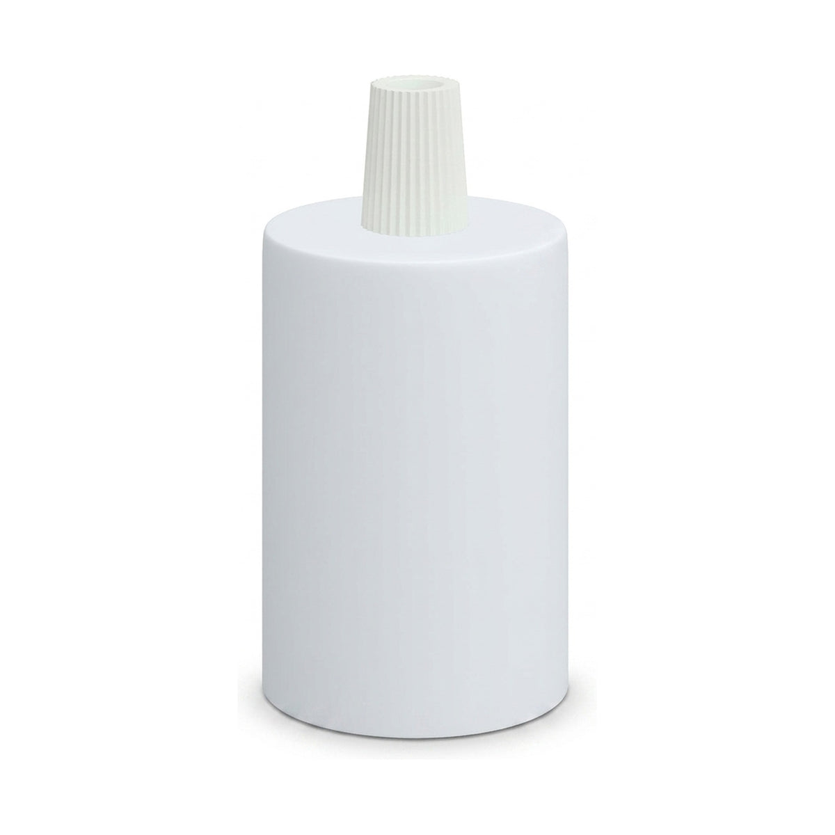 Portalampada E27 cilindrico in metallo — Conico in plastica / Bianco opaco