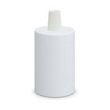 Portalampada E27 cilindrico in metallo — Conico in plastica / Bianco opaco