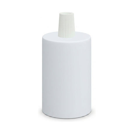 Portalampada E27 cilindrico in metallo — Conico in plastica / Bianco opaco