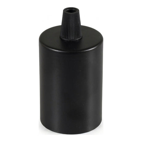 Portalampada E27 cilindrico in metallo — Conico in plastica / Nero