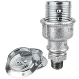 Kit portalampada E27 in metallo lucido color argento su raccordo 1/2'' (15x21mm) maschio in ghisa zincata