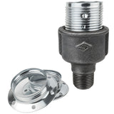 Kit portalampada E27 in metallo lucido color argento su raccordo 1/2'' (15x21mm) maschio in ghisa nera economica