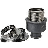 Kit portalampada E27 in metallo lucido nero su raccordo 1/2'' (15x21mm) femmina in ghisa nera economica