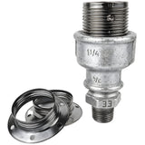 Kit portalampada E27 in metallo lucido nero su raccordo 1/2'' (15x21mm) maschio in ghisa zincata