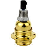 Kit portalampada E27 in metallo lucido color ottone su raccordo 1/2'' (15x21mm) maschio in ghisa zincata