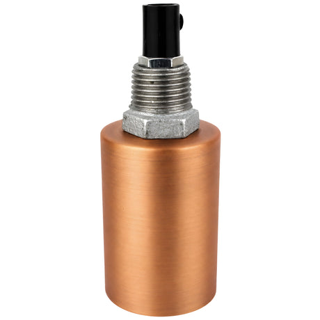Kit portalampada E27 in metallo liscio color rame su raccordo 1/2'' (15x21mm) maschio in ghisa zincata