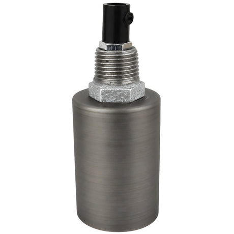 Kit portalampada E27 in metallo liscio grigio su raccordo 1/2'' (15x21mm) maschio in ghisa zincata