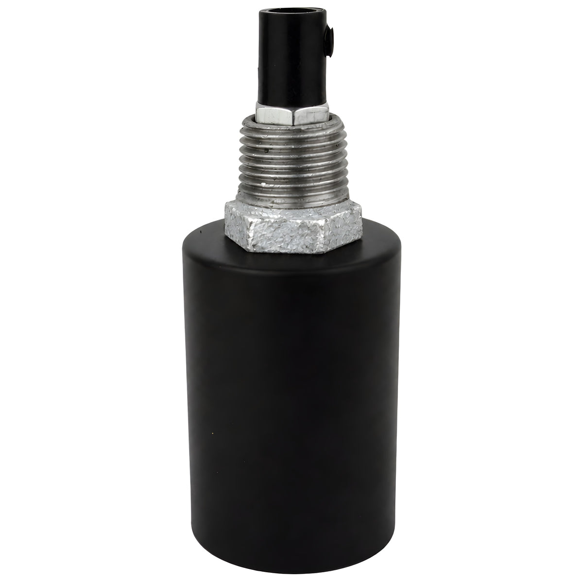 Kit portalampada E27 in metallo liscio nero su raccordo 1/2'' (15x21mm) maschio in ghisa zincata