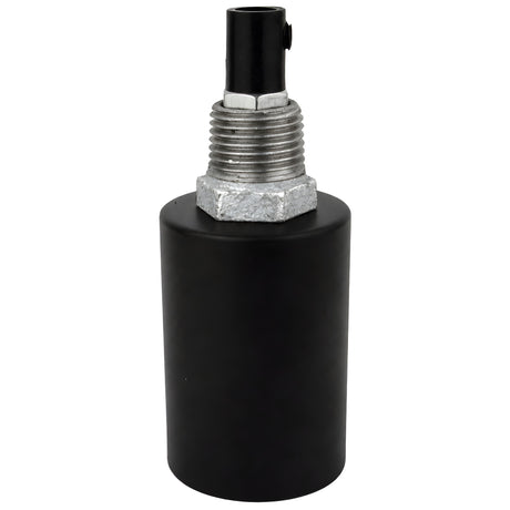 Kit portalampada E27 in metallo liscio nero su raccordo 1/2'' (15x21mm) maschio in ghisa zincata