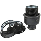 Kit portalampada E27 in metallo opaco grigio su raccordo 1/2'' (15x21mm) femmina in ghisa nera economica