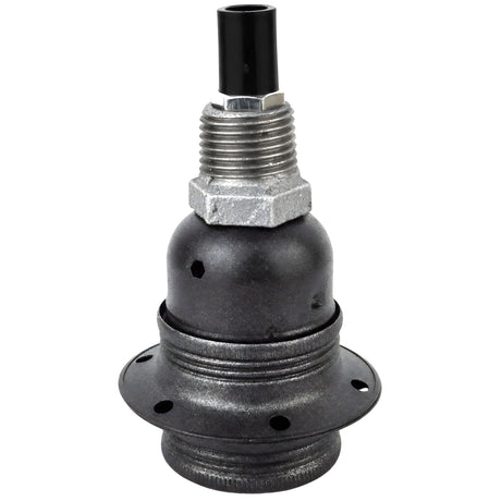Kit portalampada E27 in metallo opaco grigio su raccordo 1/2'' (15x21mm) maschio in ghisa zincata
