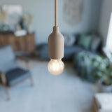Portalampada E27 in silicone con serracavo nascosto — Marrone