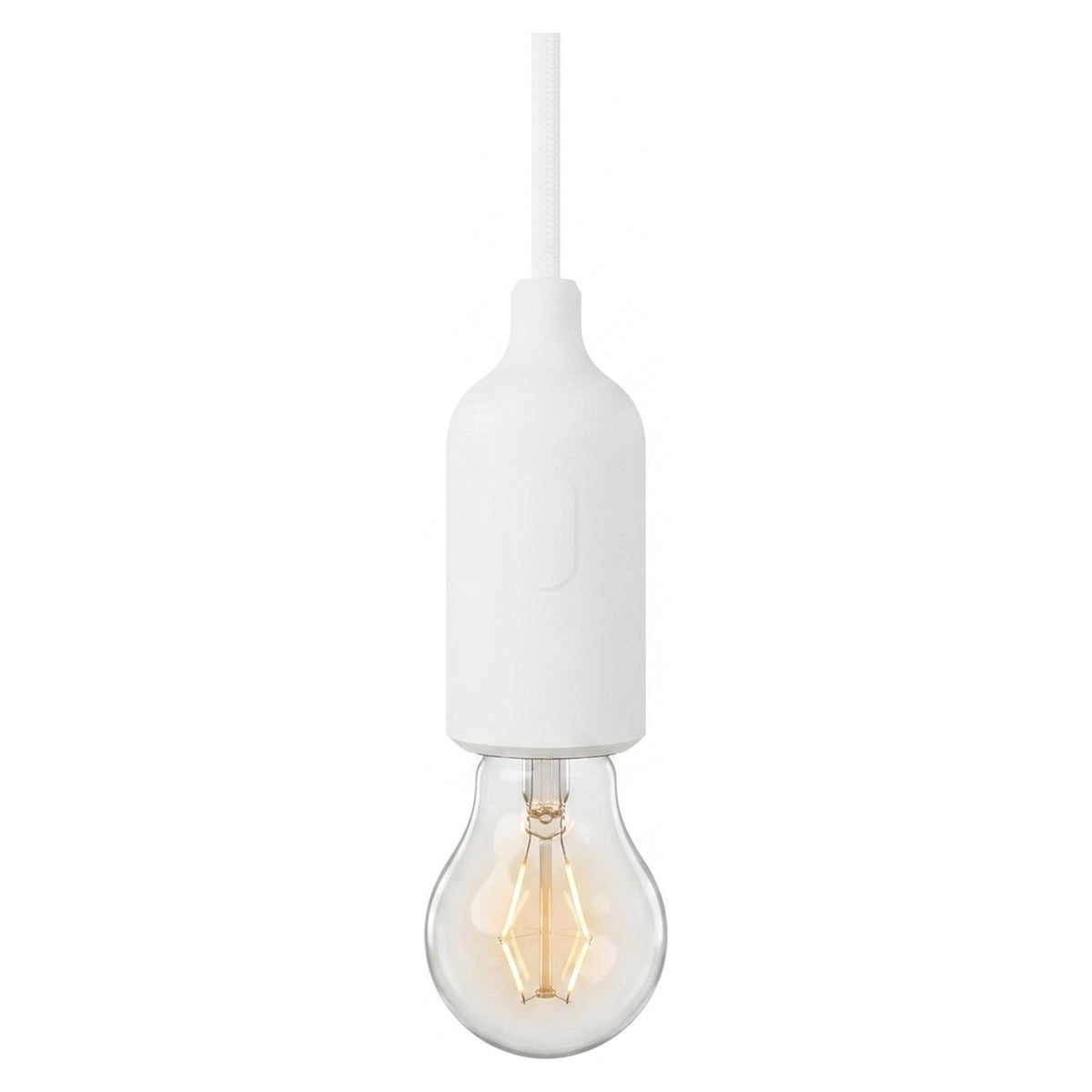 Portalampada E27 in silicone con interruttore — Bianco