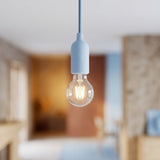 Portalampada E27 in silicone con interruttore — Azzurro cielo