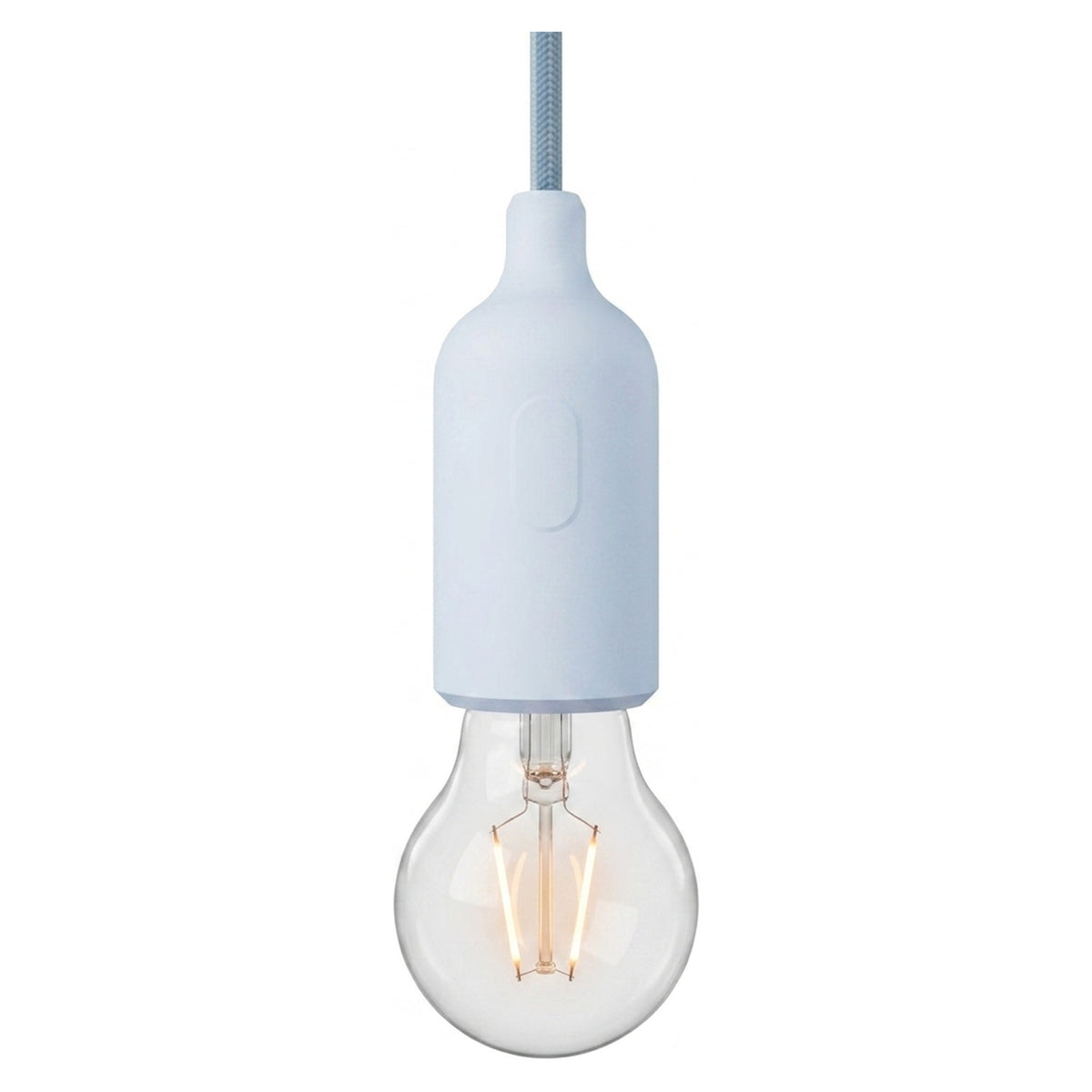 Portalampada E27 in silicone con interruttore — Azzurro cielo