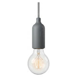 Portalampada E27 in silicone con interruttore — Grigio