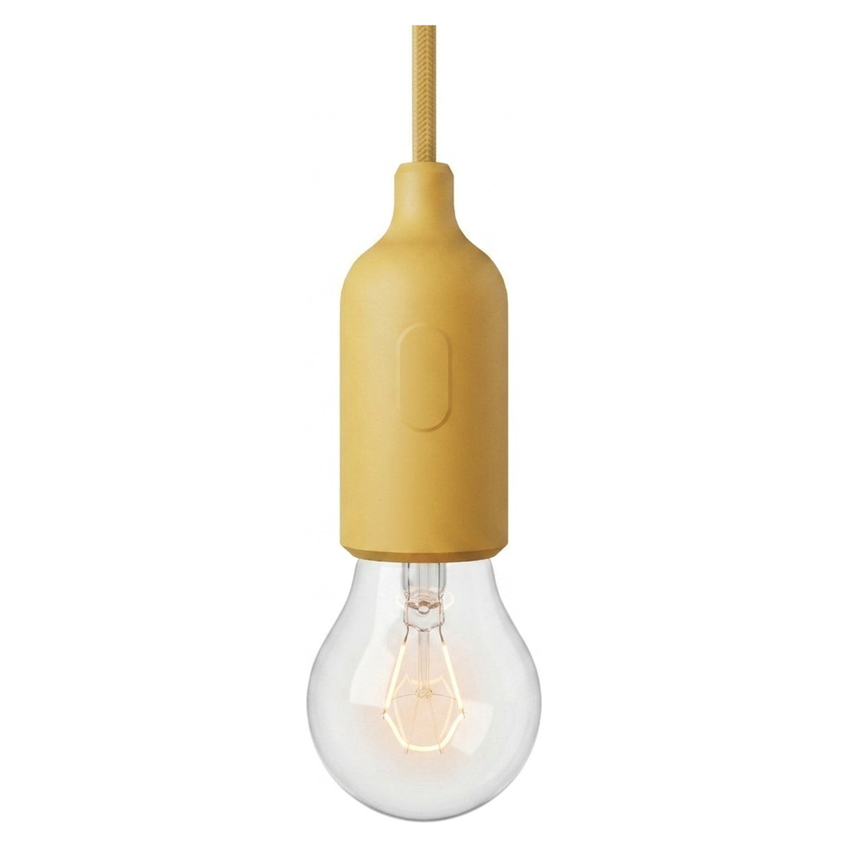 Portalampada E27 in silicone con interruttore — Senape
