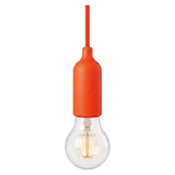 Portalampada E27 in silicone con interruttore — Arancione