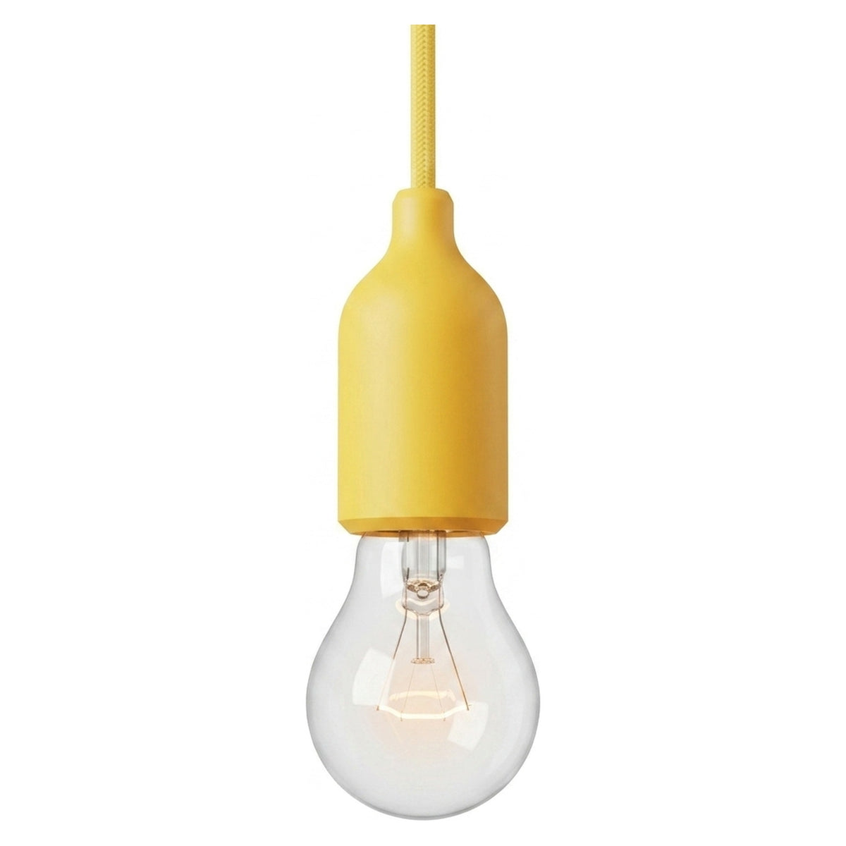 Portalampada E27 in silicone con serracavo nascosto — Giallo