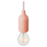 Portalampada E27 in silicone con serracavo nascosto — Salmone