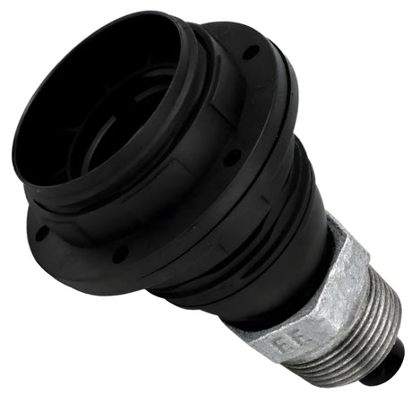 Kit portalampada E27 in termoplastica con ghiere su raccordo maschio in ghisa zincata