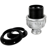 Kit portalampada E27 in bachelite su raccordo 1/2'' (15x21mm) femmina in ghisa zincata