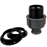 Kit portalampada E27 in bachelite su raccordo 1/2'' (15x21mm) femmina in ghisa nera economica