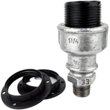 Kit portalampada E27 in bachelite su raccordo 1/2'' (15x21mm) maschio in ghisa zincata