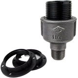 Kit portalampada E27 in bachelite su raccordo 1/2'' (15x21mm) maschio in ghisa nera economica