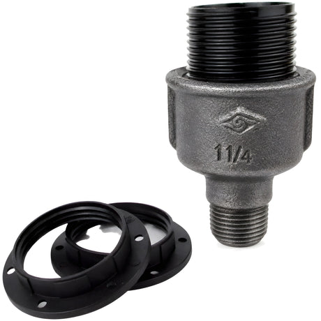 Kit portalampada E27 in bachelite su raccordo 1/2'' (15x21mm) maschio in ghisa nera economica