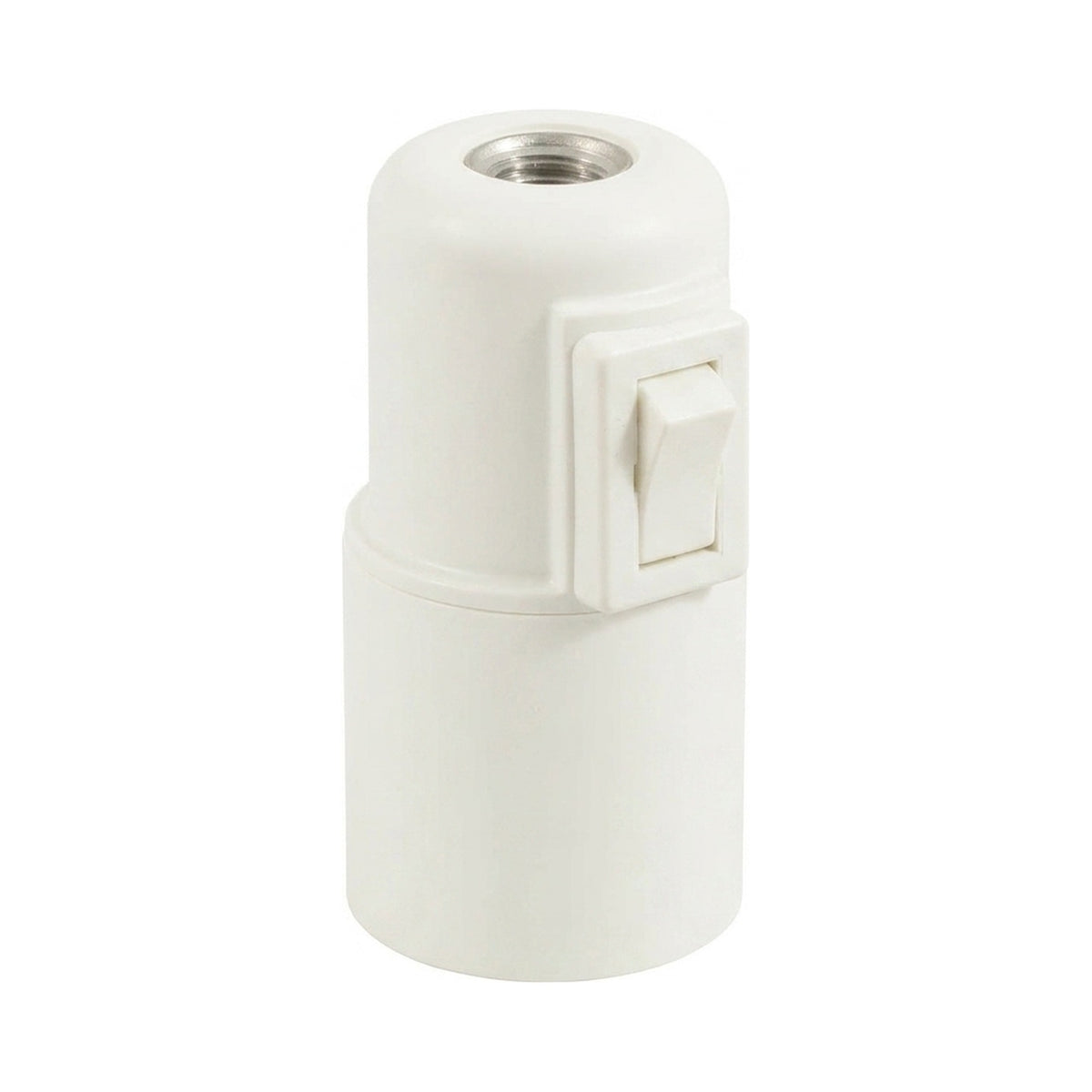 Portalampada E27 in termoplastica con interruttore — Bianco