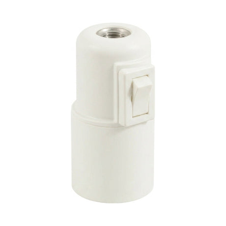 Portalampada E27 in termoplastica con interruttore — Bianco
