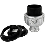 Kit portalampada E27 in termoplastica su raccordo 1/2'' (15x21mm) femmina in ghisa zincata