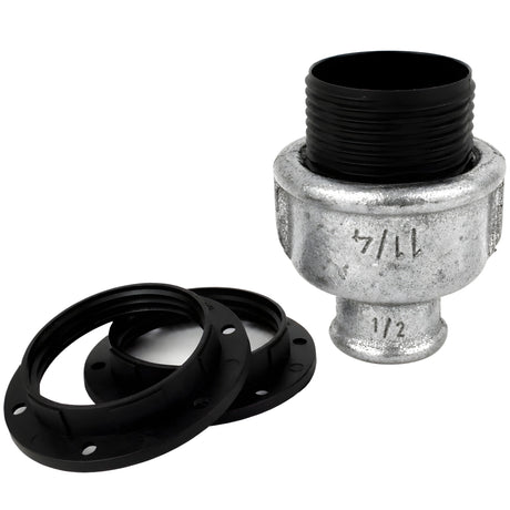 Kit portalampada E27 in termoplastica, Termoplastica 1/2'' (15x21mm) femmina, raccordo in ghisa zincata