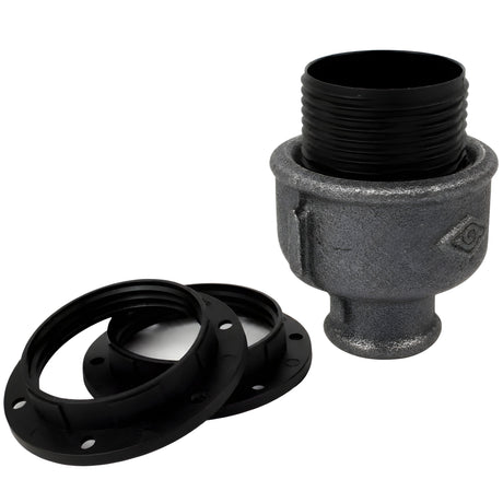 Kit portalampada E27 in termoplastica su raccordo 1/2'' (15x21mm) femmina in ghisa nera economica