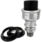 Kit portalampada E27 in termoplastica su raccordo 1/2'' (15x21mm) maschio in ghisa zincata