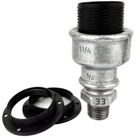 Kit portalampada E27 in termoplastica, Termoplastica 1/2'' (15x21mm) maschio, raccordo in ghisa zincata