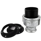 Kit portalampada E27 in termoplastica su raccordo femmina in ghisa zincata