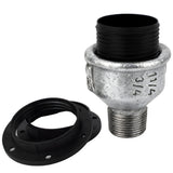Kit portalampada E27 in termoplastica su raccordo maschio in ghisa zincata