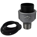 Kit portalampada E27 in termoplastica su raccordo maschio in ghisa nera economica