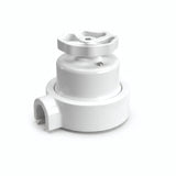Kit deviatore in porcellana con manopola e base — Bianco / Bianco / 1 uscita