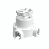 Kit deviatore in porcellana con manopola e base — Bianco / Bianco / 2 uscite