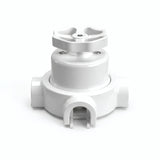Kit deviatore in porcellana con manopola e base — Bianco / Bianco / 3 uscite