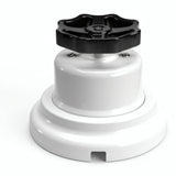 Kit deviatore in porcellana con manopola e base — Bianco / Nero / Piatta Ø 100 mm