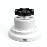 Kit deviatore in porcellana con manopola e base — Bianco / Nero / Piatta Ø 100 mm