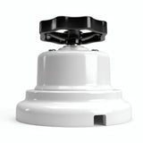 Kit deviatore in porcellana con manopola e base — Bianco / Nero / Piatta Ø 100 mm